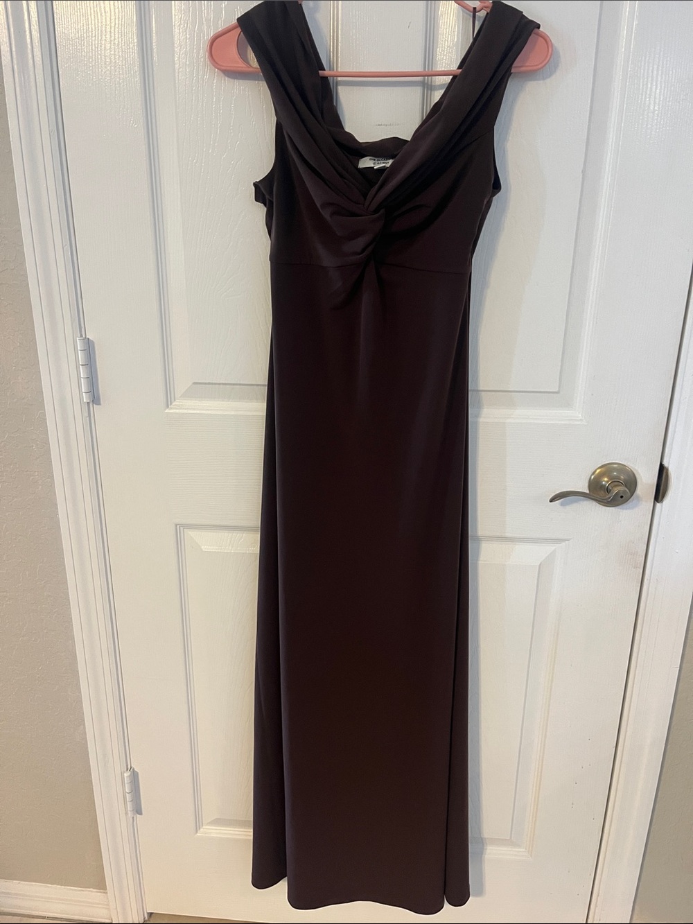 Old Navy Dark Brown Sleeveless Maxi Dress with Draped V-Neck